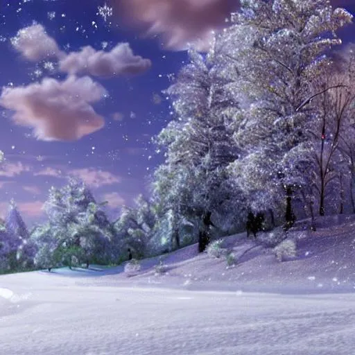 Prompt: Beautiful snowy landscape animated