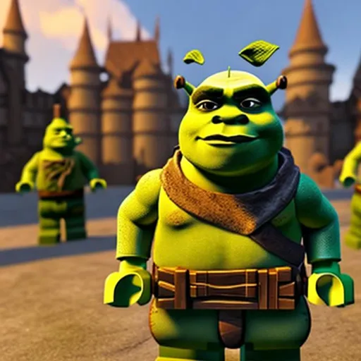 Prompt: lego shrek