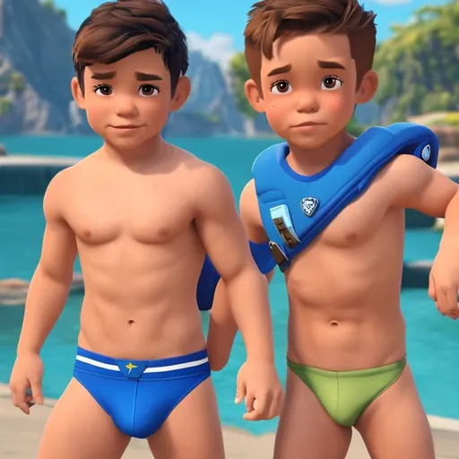 Prompt:  Ryder human from paw patrol speedos