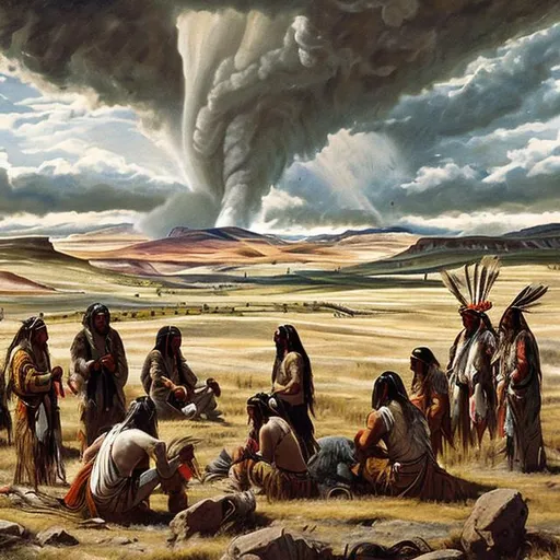 A Painting Of Ancient Native Americans In The Powder OpenArt