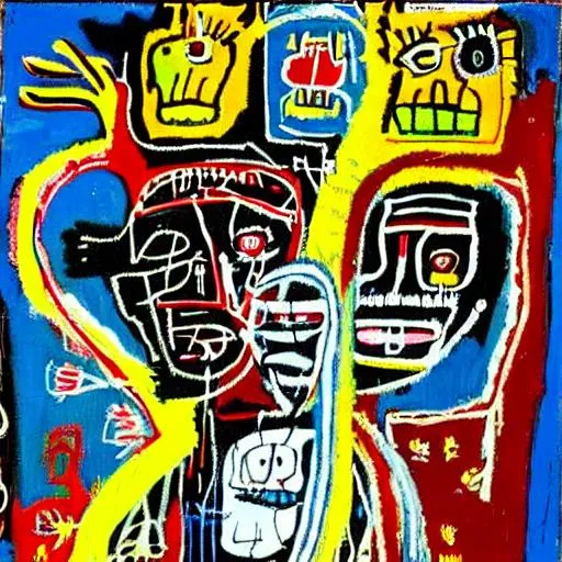 Prompt: painting by Jean Jaques Basquiat
 of Eve and the serpent in the Tree of Knowledge
