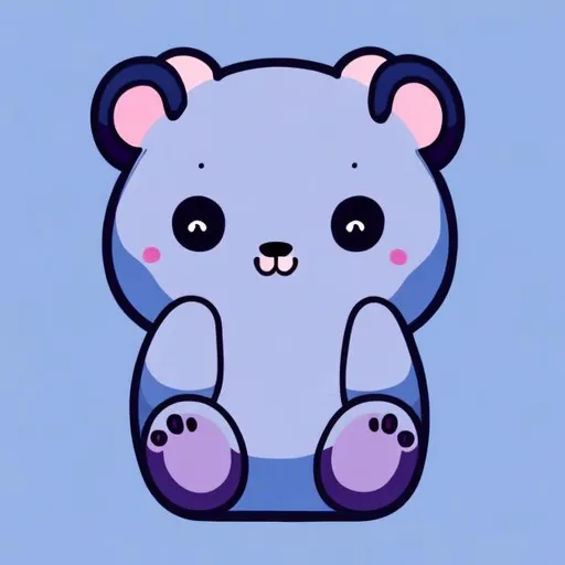 Prompt: Blueberry bear cute cartoon style