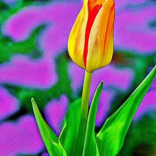 Prompt: the apocaliptic  flotting Tulip - tulipa from the sky impressionist