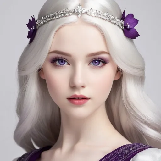 Prompt: Targaryen
Pale skin,. waist length white hair, violet eyes. petite, lithe
18 years old.
Princess