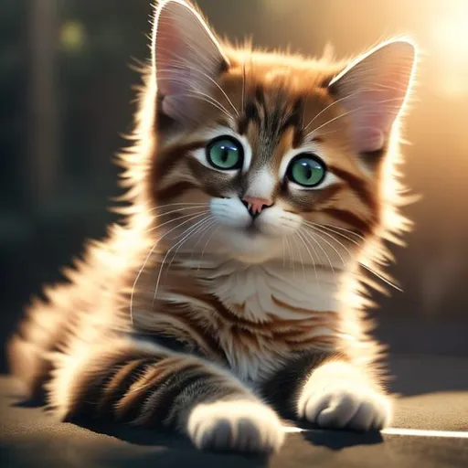 Prompt:  realistic very cute and eyes calm lighting, highly detailed, adorable, beautiful, soft dramatic lighting, light shafts, radiant, ultra high quality, realistic background, just face with treats and toe beans cat cat cat cat warrior cat style