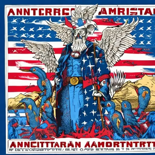 Prompt: Antichirst American patriot