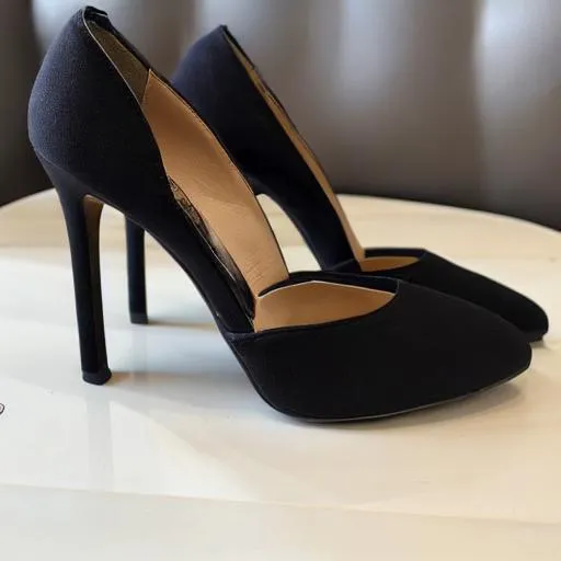 Consept of a cute black high heel court shoe | OpenArt