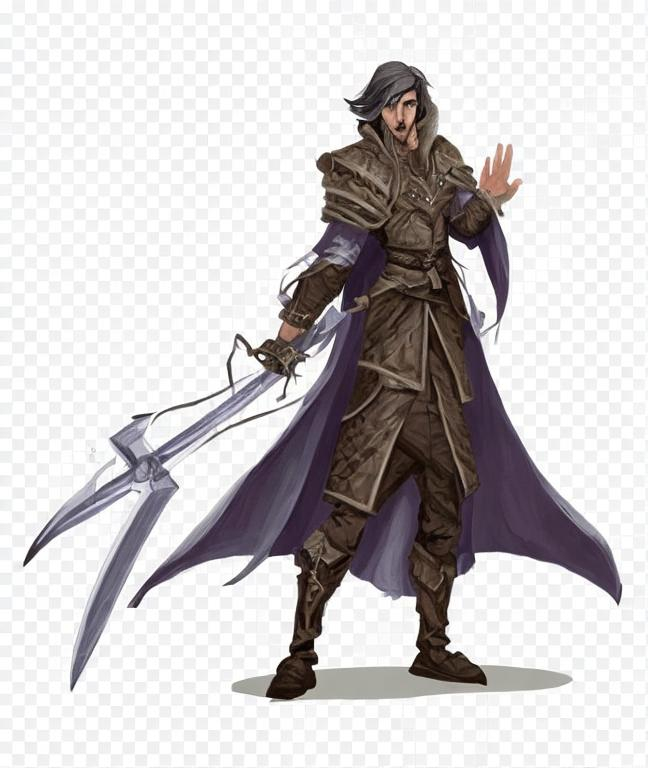 human male, dnd art, cloak, magic sword