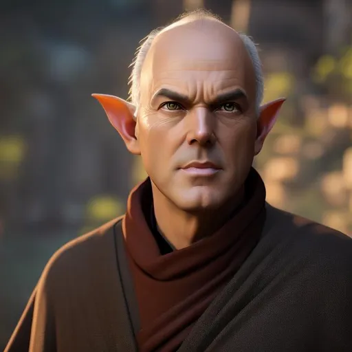 Prompt: older michael keaton, Wood elf monk, peasant shirt, commoner, in medieval clothing, fantasy, DnD Character, Character art, hd, high quality, trending art, trending on artstation, 8k, sharp focus, character art, Very detailed, zoomed out view of character, smooth soft skin, beautiful face, symmetrical, soft lighting, detailed face, by leiji matsumoto, stanley artgerm lau, wlop, rossdraws, anime, big anime eyes, panned out view, full character visible
