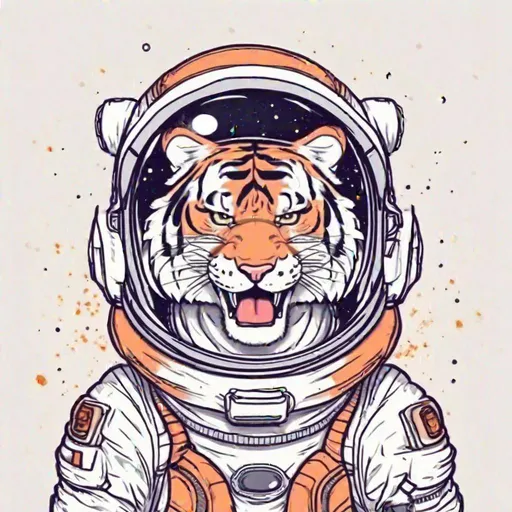 Prompt: astronout 2d with tiger head