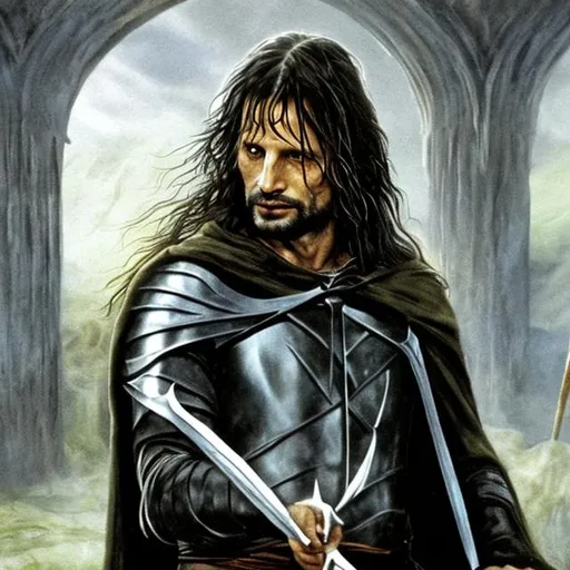 Prompt: aragorn as a king

