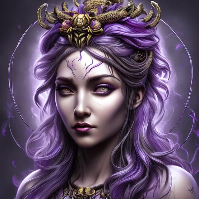 Hyper realistic face feature goddess of spiders purp... | OpenArt