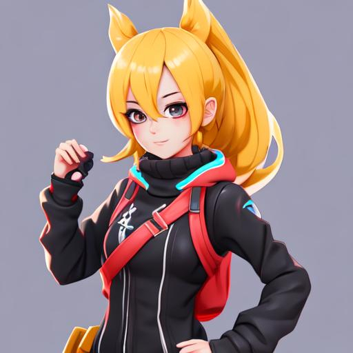 Cute anime character in Fortnite style, 4k resolution