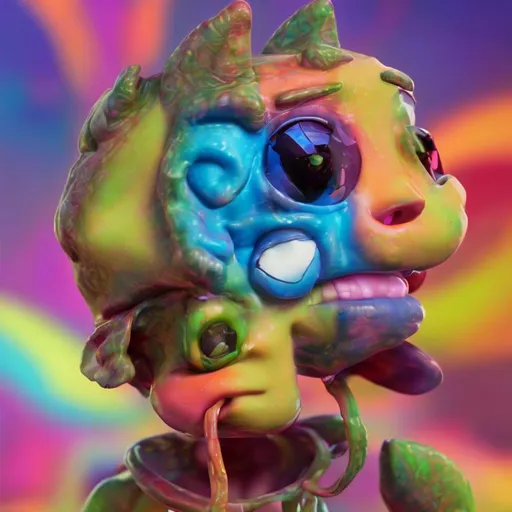 Prompt: Acid trip cartoon character, 180 HD quality, high resolution, good quality, psychedelic, 