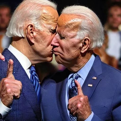 Prompt: Joe biden kissing joe biden