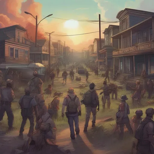 Prompt: community in apocalypse zombie