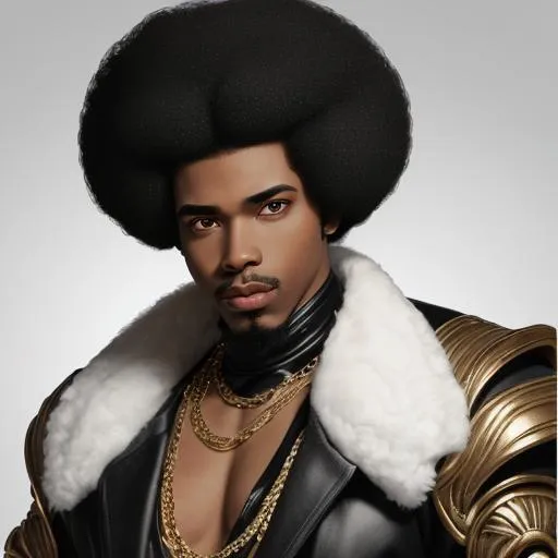 Prompt: Lord Funk (black man with afro hair style)