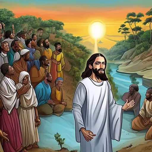 Prompt: Imagem realista de Jesus orando de joelhos