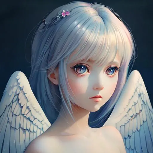 beautiful girl, angel, wings, anime Character Portra... | OpenArt