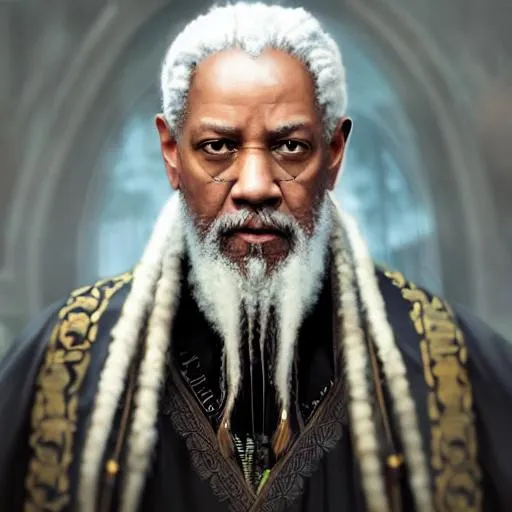 Prompt: symmetry!! denzel washington as Albus Dumbledore, intricate, elegant, highly detailed, ultra-realistic, photorealistic, Octane Render, 8k, artgerm style and greg rutkowski and Pino Daeni, Rasta vibes