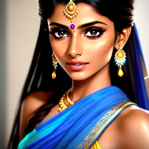 Prompt: semi-realistic indian girl, skin highlights, hair highlights, sweat,
blushing, movie scene, adult researcher, glamour, looking at viewer,
wonderful face, very detailed face and body, extremely detailed face, highly detailed face, soft smile, happy,
perfect face, perfect eyes, perfect teeth, perfect body, curvy, perfect anatomy, beautiful body, trending on instagram, trending on tiktok, trending on artstation, trending on cgsociety, white sclera,
photorealistic, masterpiece, cinematic, 16k artistic photography, epic, drama, 
romance, glamour, beauty, 
cinematic lighting, dramatic lighting, insanely detailed, soft natural volumetric cinematic lighting, award-winning photography, rendering, hd, high definition, 
highly detailed