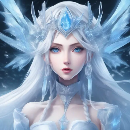 Prompt: Ice maiden, masterpiece, Best Quality, in anime  style