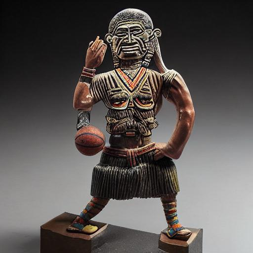 Basketball player mayan aztec prehistoric OpenArt