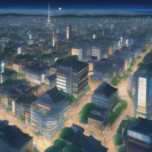 Prompt: anime picture of a toyko night city, highly detailed, hayao miyazaki