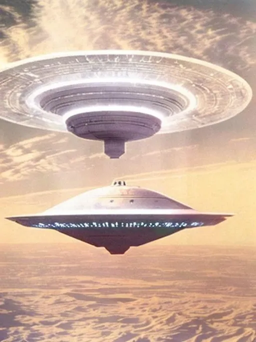 Prompt: Underside of huge UFO

