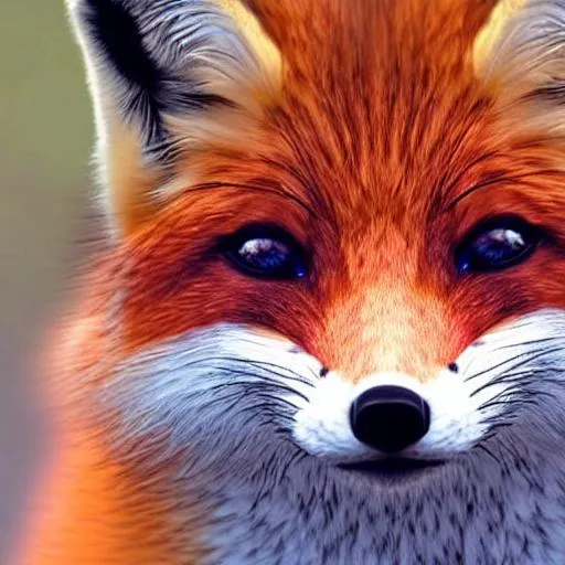 Prompt: cute smiling fox