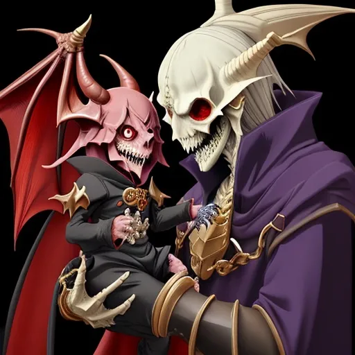 Prompt: ainz ooal grown in a dragon form