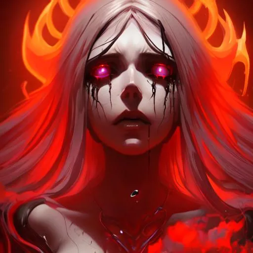 goddess of death, crying black tears, illustration,... | OpenArt