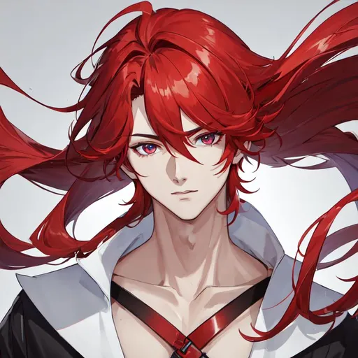 Prompt: Zerif 1male (Red side-swept hair covering his right eye) 8K, UHD, best quality, 