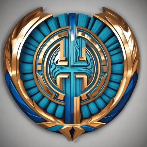 Prompt: Logotipo Azteca, azul, 3D, elegante 