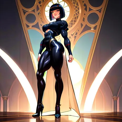 Prompt: a lonely AI man, very tall, thick muscular thighs, wide hips, huge muscular glutes, long muscular legs, muscular arms, slender waist, big beautiful symmetrical eyes, intriguingly beautiful face, aloof expression, symmetrical face, bob haircut with bangs, wearing Muscle-Lolita Dark-Romanticism fashion clothes, high-fashion, hyper photorealistic, realistic lighting, realistic shadows, realistic textures, 36K resolution, 12K raytracing, hyper-professional, impossible quality, impossible resolution, impossibly detailed, hyper output, perfect continuity, realistic reflections