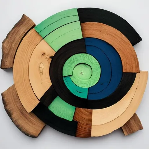 Prompt: Solid Wooden Circle made out of wood and dyed forest green, Black Background. Simple, No Design