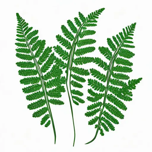 Prompt: an icon of a fern line drawing on a white background