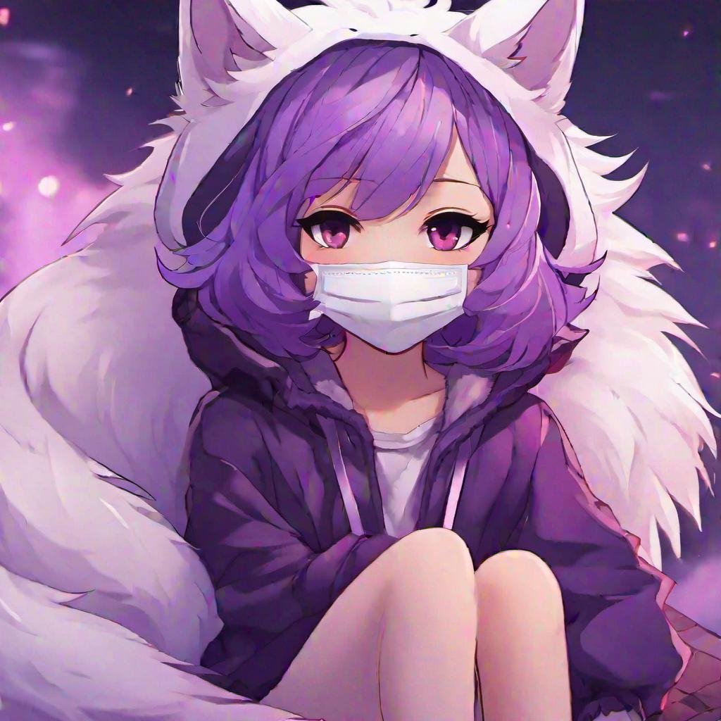 tiny, dark, anime girl, deep purple - OpenDream