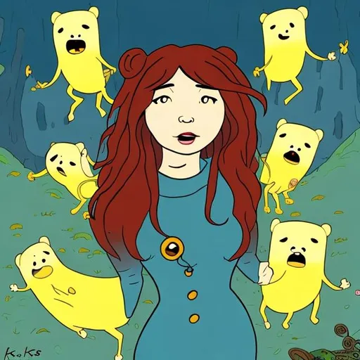 Prompt: Kate Bush as an Adventure Time character 