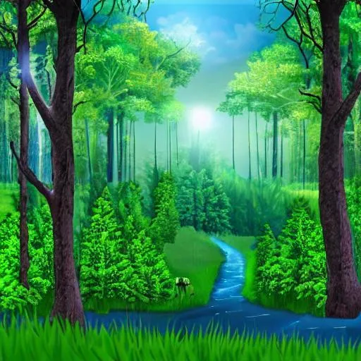 Prompt: animated background of nature forest
