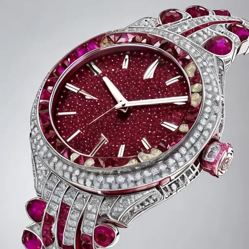 Prompt: A ruby watch extremely detailed