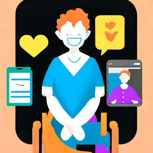 Prompt:  elderly care ,loving, nursing ,  a vibrant digital illustration, dribbble, black background, care manager, 