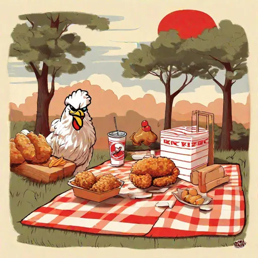 Prompt: kentucky fried chicken picnic