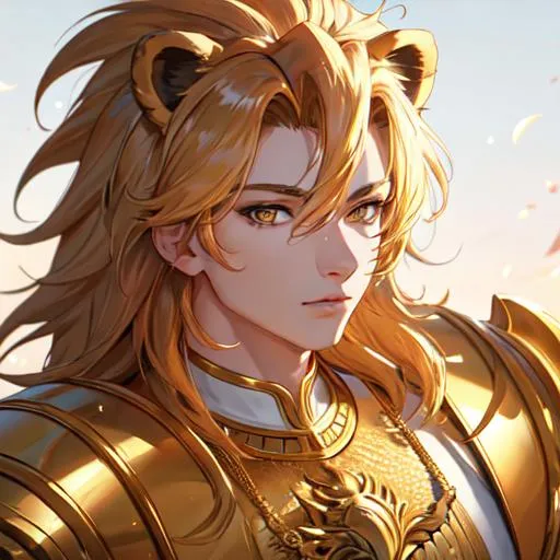 Prompt: Leo  The Lion zodiac as a 
male human, 8k, UHD,  highly detailed, close up