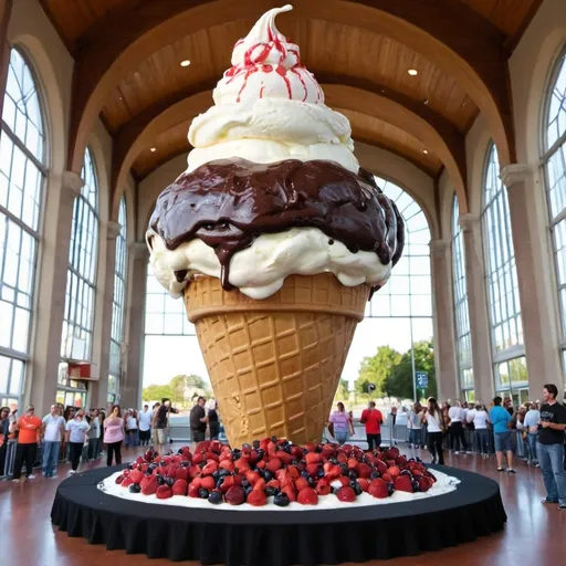 Prompt: The World's Largest Ice Cream Sundae