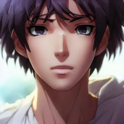 Prompt: Closeup body+face portrait of a {boy}, smooth soft skin, big dreamy eyes, beautiful intricate colored hair, symmetrical, anime wide eyes, soft lighting, detailed face, by makoto shinkai, stanley artgerm lau, wlop, rossdraws, concept art, digital painting, looking into camera