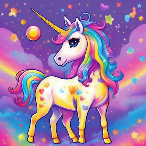 Prompt: a unicorn in the style of Lisa Frank