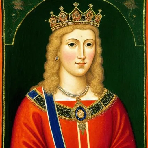 Prompt: portrait of a 10th-century Saxon light-haired queen