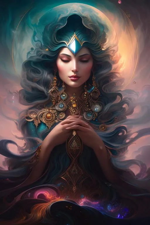Prompt: Detailed face, hyper-realistic, Radiating an unwavering sense of resolve, that evoked the otherworldly realms depicted in Peter Mohrbacher's artwork, a breathtaking countenance, a fondness for technology, mesmerizing and unparalleled and an overall presence that could only be characterized as an exquisite masterpiece, deserving of the highest 8K resolution. 