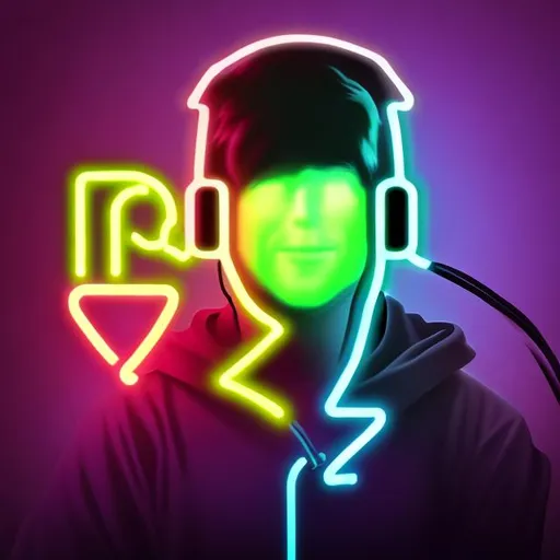 Prompt:  Father gamer neon profile picture
